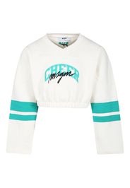 MSGM Kids Cropped-Sweatshirt - Weiß