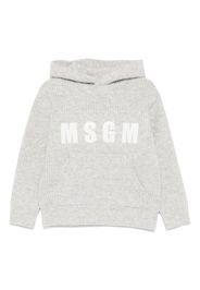 MSGM Kids Hoodie mit Logo-Stickerei - Grau