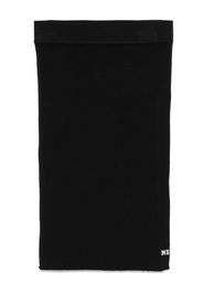 MSGM Kids Midirock aus geripptem Strick - Schwarz