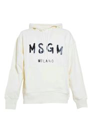 MSGM logo-print hoodie - Weiß