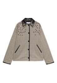 MSGM check-pattern collared coat - Nude