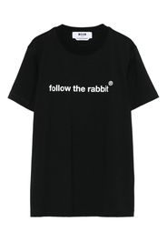MSGM rabbit-print T-shirt - Schwarz