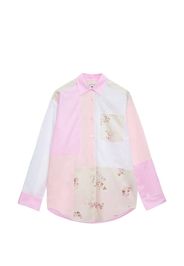 MSGM Gestreiftes Hemd mit Blumenmuster - Rosa