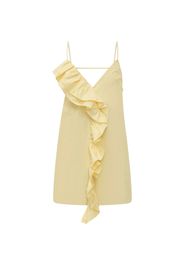 MSGM ruffled V-neck mini dress - Gelb