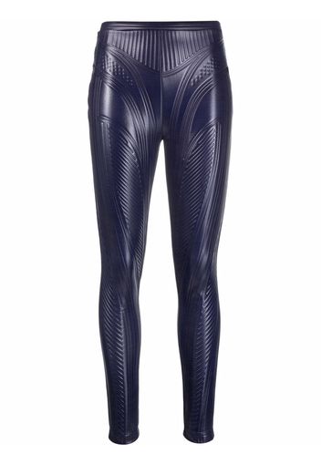 Mugler high-rise biker leggings - Blau