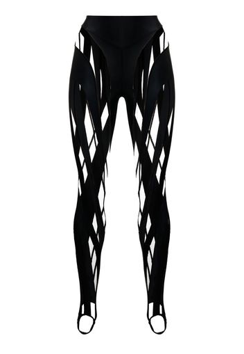 Mugler sheer-panelled leggings - Schwarz