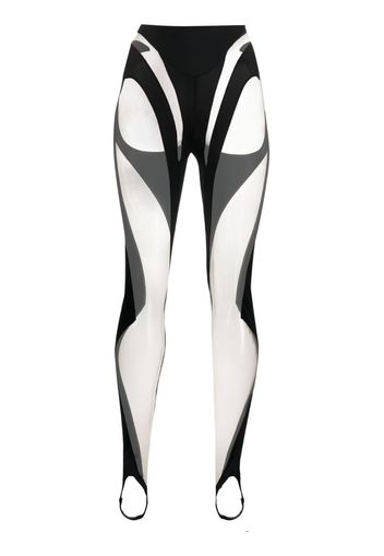 Mugler Rodeo sheer-panelled leggings - Schwarz