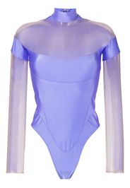 Mugler sheer panelling long-sleeved body - Violett