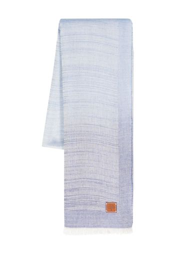 Mulberry wave-jacquard rectangular scarf - Blau