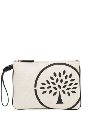 Mulberry Tree-print canvas makeup bag - Schwarz