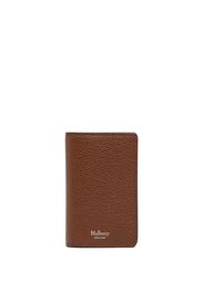 Mulberry grain-leather card case - Braun