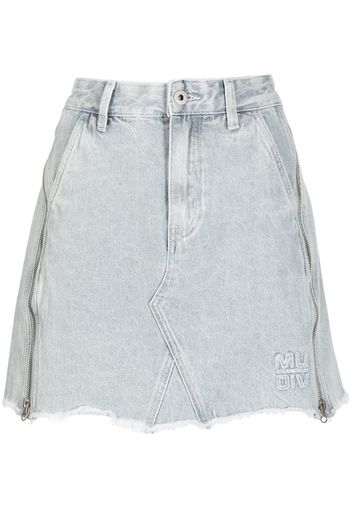 Musium Div. fringed mini denim skirt - Blau