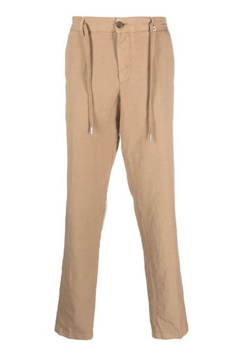 Myths drawstring-waist lyocell-linen chino trousers - Braun