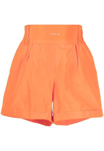 Nackiyé logo-print elasticated-waistband shorts - Orange