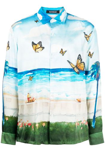 Nahmias Butterfly Beach shirt - Blau