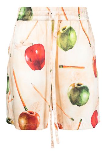 Nahmias fruit-print silk shorts - Orange