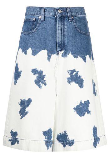 Namacheko Weite Jeans-Shorts mit Bleach-Effekt - Blau