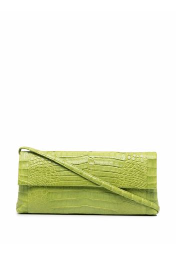 Nancy Gonzalez Clutch mit Kroko-Effekt - Grün