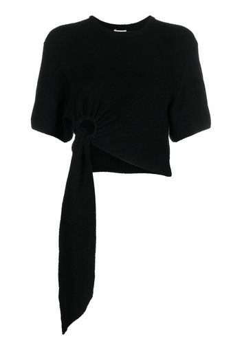 Nanushka Davita asymmetric terrycloth top - Schwarz