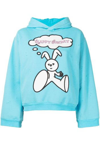 Natasha Zinko Hoodie mit Slogan-Print - Blau