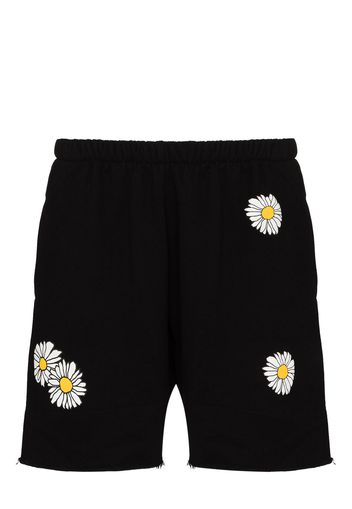 Natasha Zinko Shorts mit Margeriten-Print - Schwarz