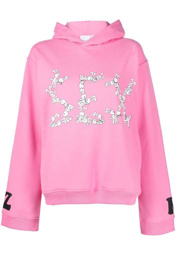 Natasha Zinko slogan-print oversized hoodie - Rosa