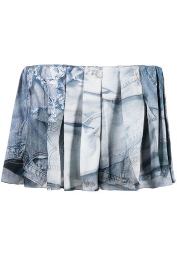 Natasha Zinko Hosenrock mit Trompe-l'oeil-Print - Blau