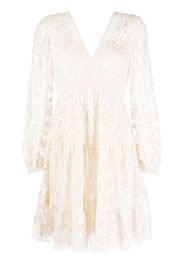Needle & Thread embroidered floral-lace detail dress - Weiß