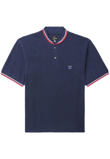 Needles logo-patch short-sleeve polo shirt - Blau