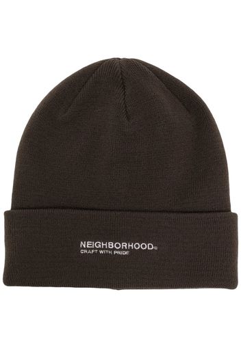 Neighborhood embroidered-logo ribbed beanie - Grau