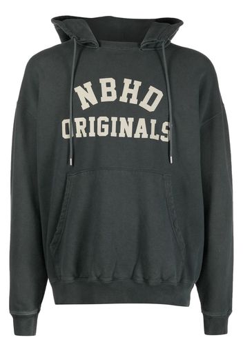 Neighborhood logo print cotton hoodie - Grau