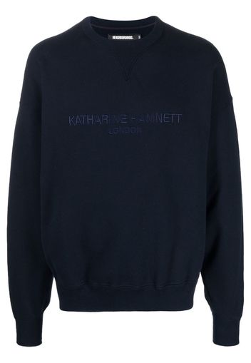 Neighborhood embroidered-logo cotton sweatshirt - Blau