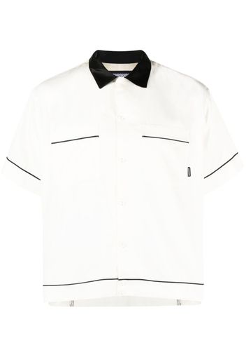 Neighborhood slogan-embroidered bowling shirt - Weiß