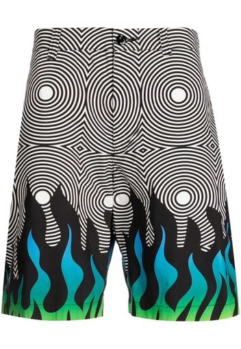 Neighborhood abstract-pattern cotton chino shorts - Weiß