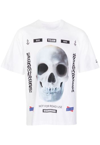 Neighborhood skull-print cotton T-shirt - Weiß