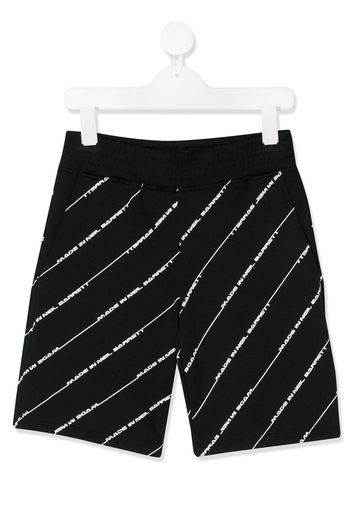 Neil Barrett Kids Shorts mit Logo-Streifen - Schwarz