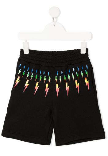 Neil Barrett Kids Shorts mit Blitz-Print - Schwarz