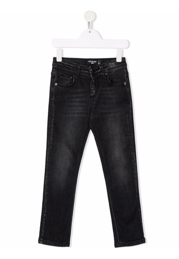 Neil Barrett Kids Ausgeblichene Mid-Rise-Jeans - Schwarz