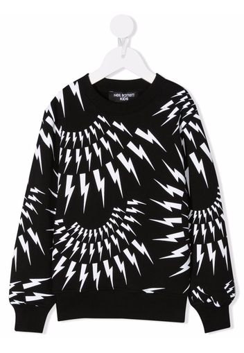 Neil Barrett Kids Sweatshirt mit Blitz-Print - Schwarz