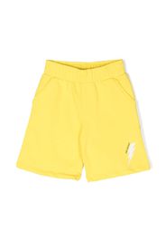 Neil Barrett Kids lightening-logo shorts - Gelb