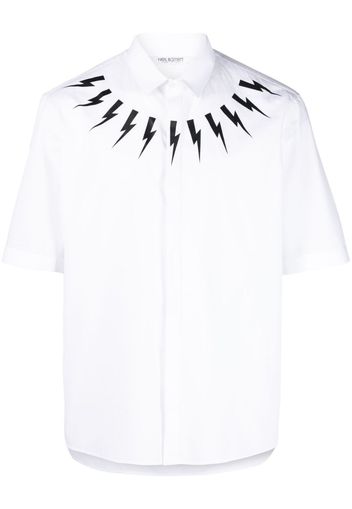 Neil Barrett Thunderbolt-print short-sleeve shirt - Weiß