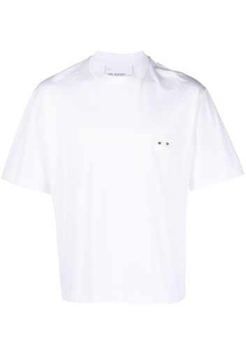 Neil Barrett logo-patch short-sleeved cotton T-shirt - Weiß