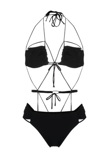 Nensi Dojaka multi-strap design swimsuit - Schwarz