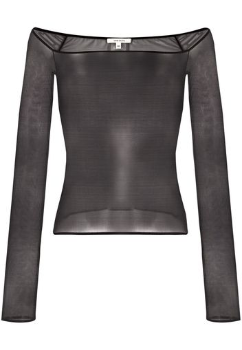 Nensi Dojaka sheer off-shoulder blouse - Schwarz