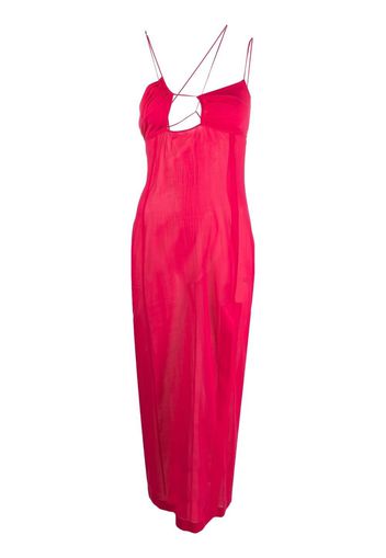 Nensi Dojaka long asymmetric-neck dress - Rosa