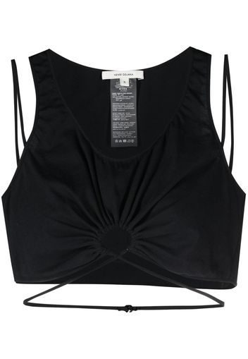 Nensi Dojaka cut-out crop top - Schwarz