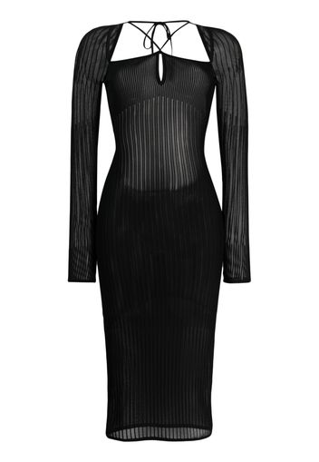 Nensi Dojaka long-sleeve open-back dress - Schwarz