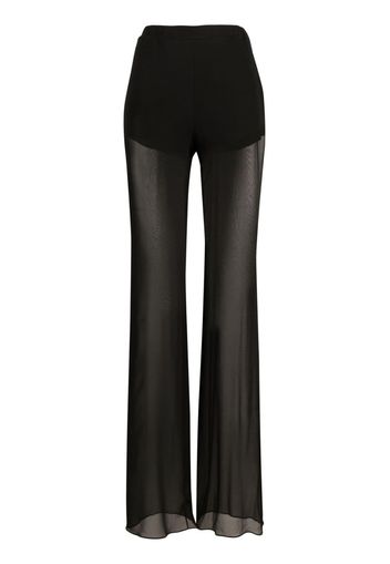 Nensi Dojaka semi-sheer silk trousers - Schwarz