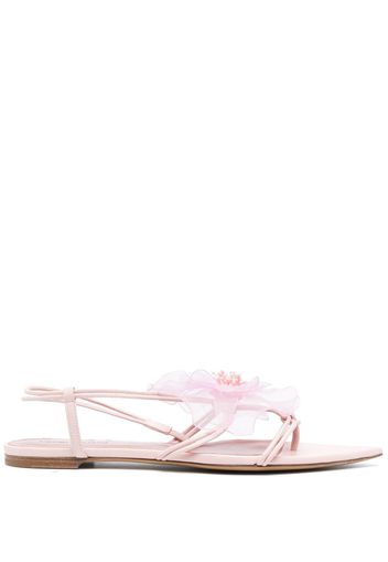 Nensi Dojaka faux-flower leather sandals - Rosa