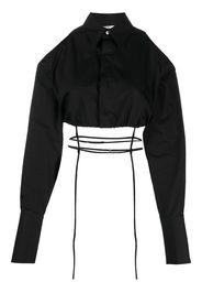 Nensi Dojaka cut-out detail cropped shirt - Schwarz